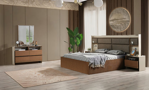 new Milano 5-Pieces King Bedroom Set - 180x200 cm - MK Kabbani Furniture