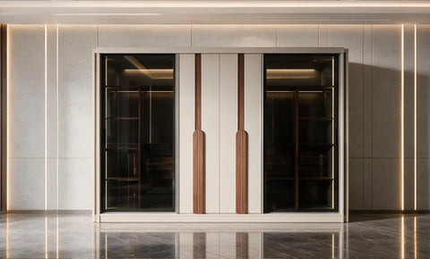 Liva Sliding Wardrobe with LED Lighting – 240 cm