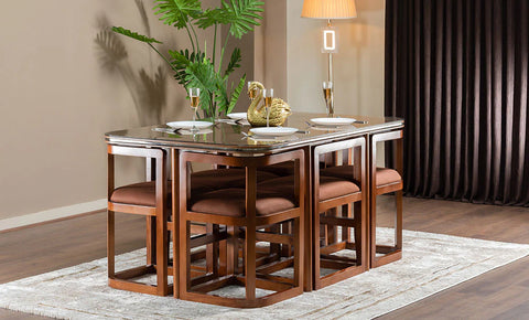 T-22 Dining Set 6-seater ( Brown )