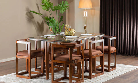 T-22 Dining Set 6-seater ( Brown )
