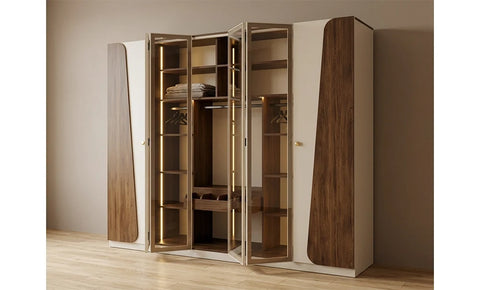Miami Bedroom Set with Wardrobe – King Size (6 Pieces)