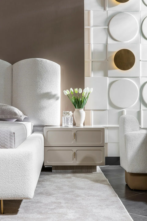 Danty 7 PC Full Bedroom Set - 180x195  cm with wardrobe - MK Kabbani Furniture