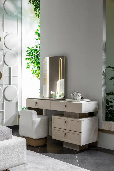 Danty 7 PC Full Bedroom Set - 180x195  cm with wardrobe - MK Kabbani Furniture
