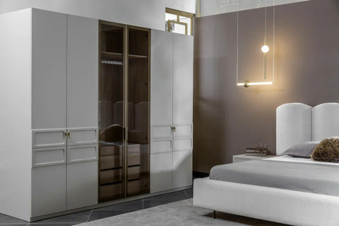 Danty 7 PC Full Bedroom Set - 180x195  cm with wardrobe - MK Kabbani Furniture