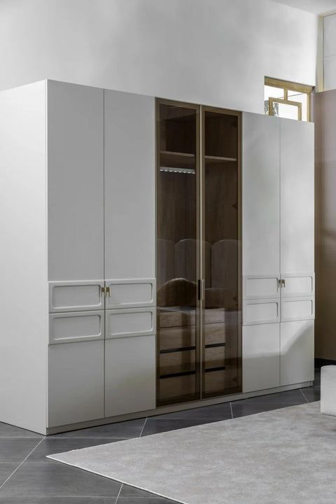 Danty 7 PC Full Bedroom Set - 180x195  cm with wardrobe - MK Kabbani Furniture