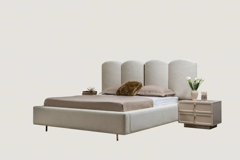 Danty 7 PC Full Bedroom Set - 180x195  cm with wardrobe - MK Kabbani Furniture