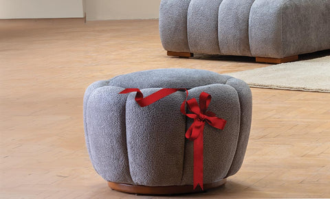 velvet L shape sofa + chair  + FREE POUF - MK Kabbani Furniture