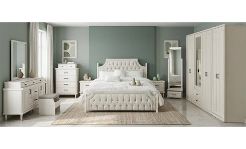 Cantrey Full Bedroom with Wardrobe –  King Bed (9 Pieces)