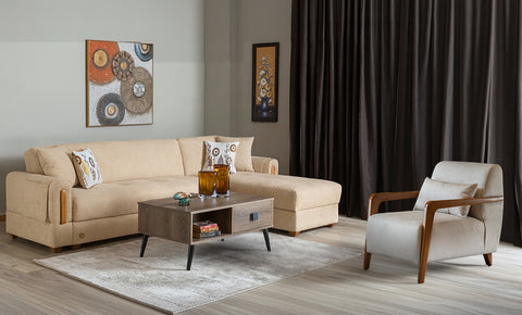 Rose - L shape sofa + Gift chair