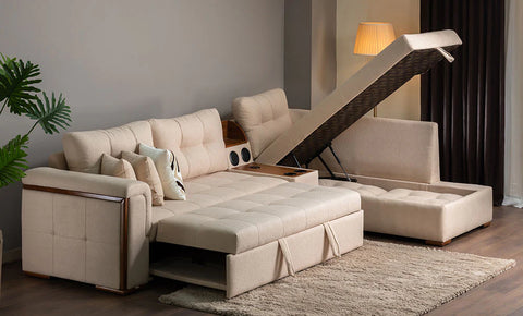 Duvita - L shape sofa ( beige color )