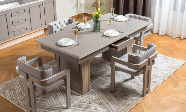 Latte dinning table 8 chairs MK Kabbani Furniture