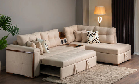 Duvita - L shape sofa ( beige color )