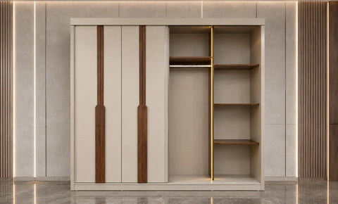 Liva Bedroom Set with Wardrobe – King Size (6 Pieces)
