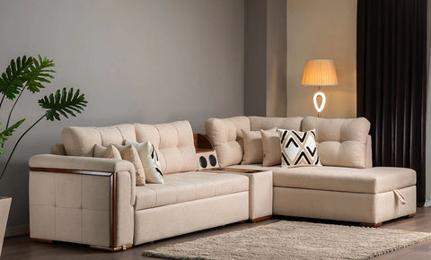 Duvita - L shape sofa ( beige color )