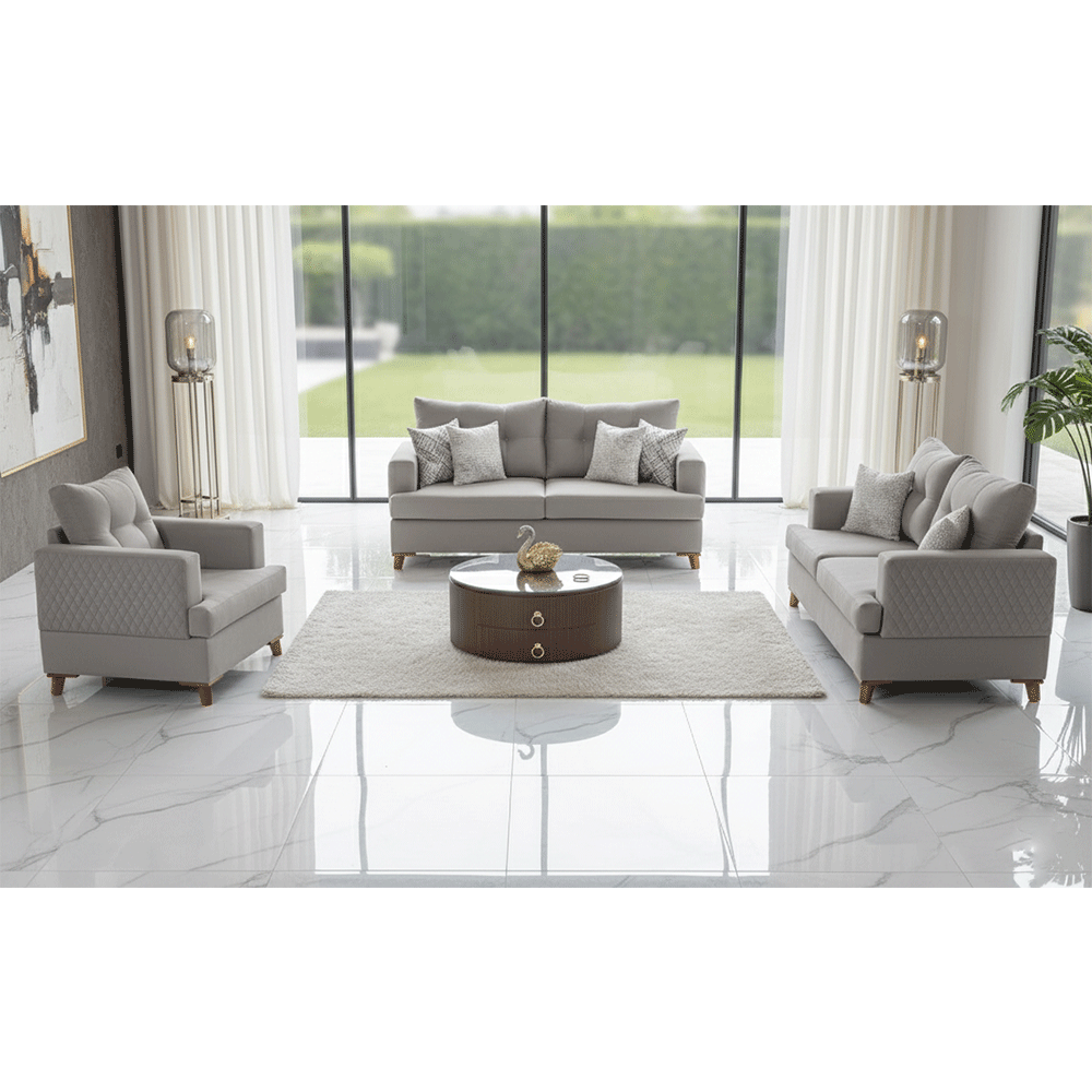 Dream Modern Sofa Set 3+2+1 for Living Room – Grey– MK Kabbani Furniture