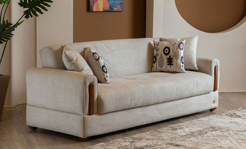 Rose 3-Seater sofa bed (Beige)