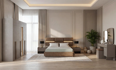 Galaxy Bedroom Set with Wardrobe – King Size (7 Pieces)