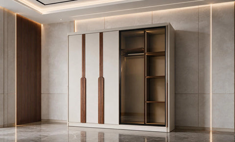 Liva Bedroom Set with Wardrobe – King Size (6 Pieces)