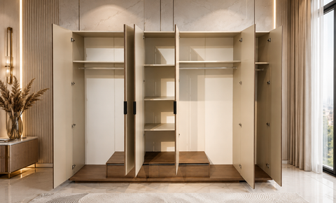 Aden Bedroom Set with Wardrobe – King Size (8 Pieces)