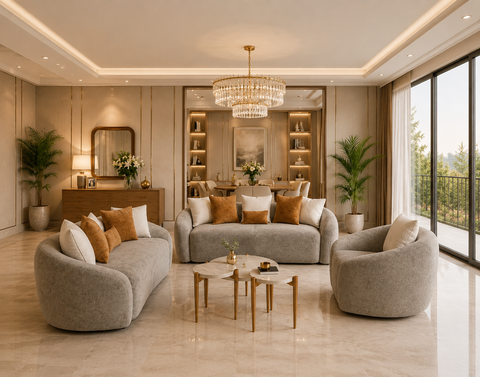 Candy Sofa Set – Modern Curved Design | 3+2+1