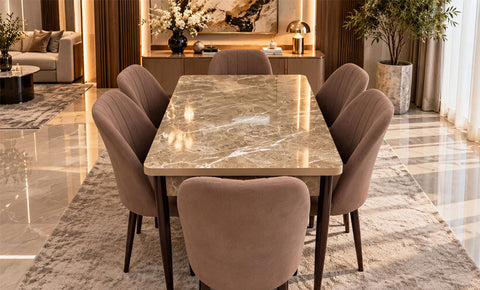 MASA  6-seater Dining Set ( Beige & Brown )