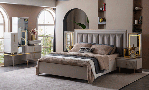 Logan  7 PC Full Bedroom Set - 180x200 cm with wardrobe