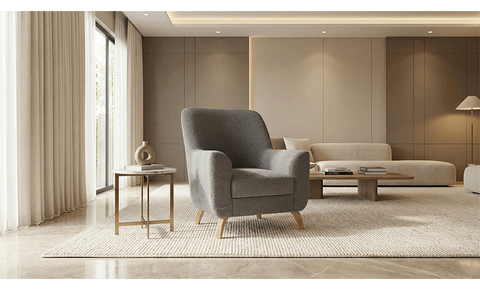 TROY sofa set  ( 3+3+1 ) Gray color