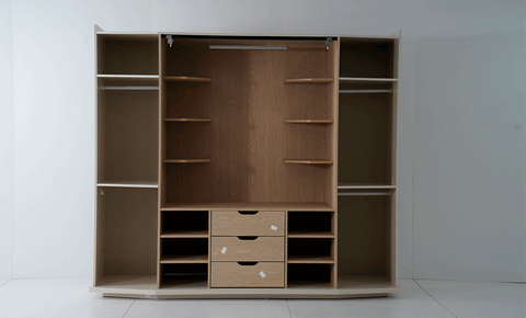 Nova 7 PC Full Bedroom Set - 180x200 cm with wardrobe
