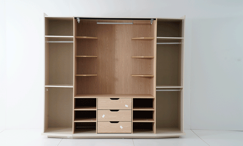 Nova 7 PC Full Bedroom Set - 180x200 cm with wardrobe
