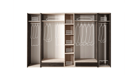 Monaco 7 PC Full Bedroom Set - 180x200 cm with wardrobe