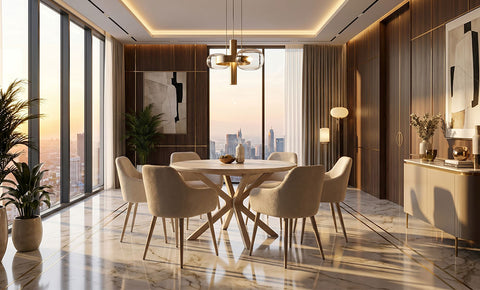 INCA  Dining Set 6-seater ( beige color )