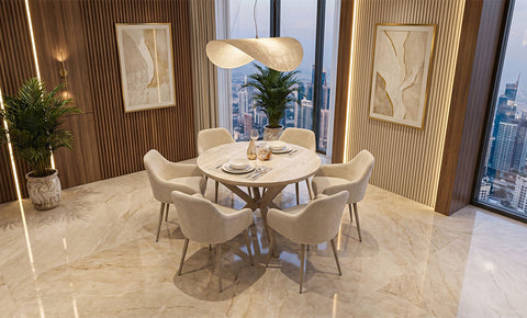INCA  Dining Set 6-seater ( beige color )