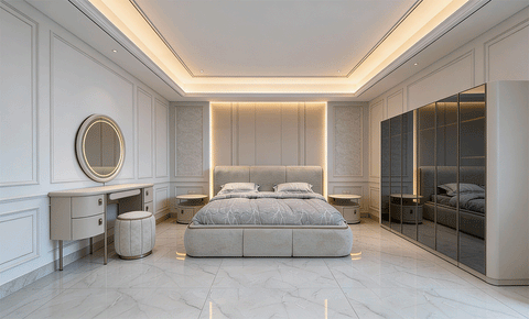 New Alfa  7 PC Full Bedroom Set - 180x200 cm with wardrobe