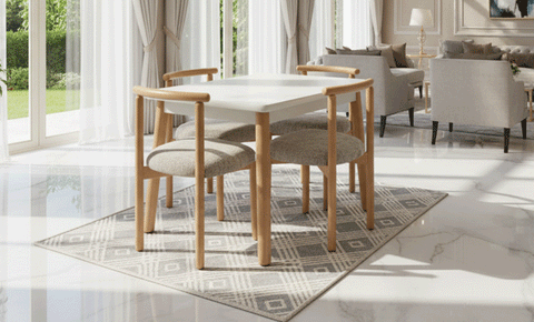 Bohem  4-seater Dining Set (White)