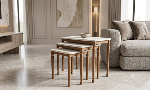 Milas side tables 3 PCS ( Cream color )