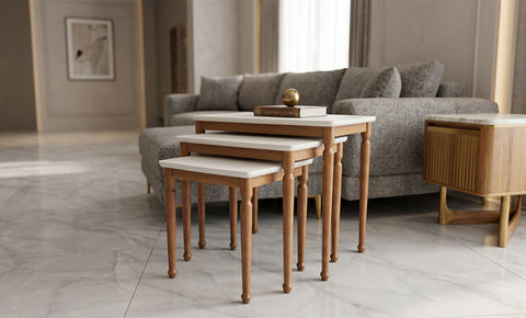 Milas side tables 3 PCS ( Cream color )