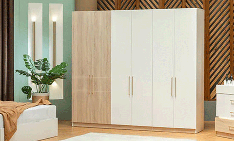 loutis 6 Door Wardrobe - MK Kabbani Furniture