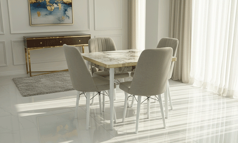 Mini Masa Dining Set 4-seater (White)