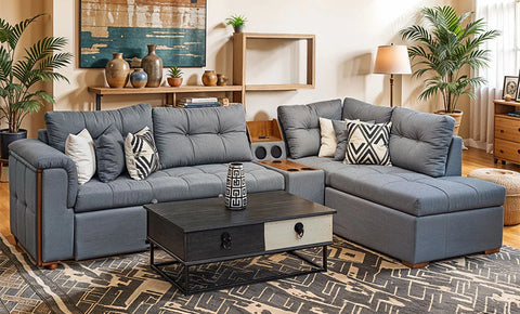 Duvita - L shape sofa ( Gray color )