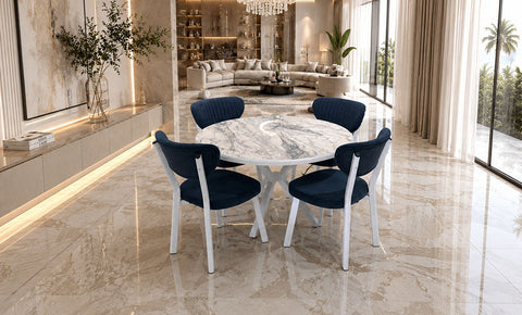 Alma Dining Set 4-seater - White color