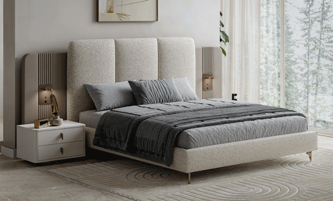 Albeto 6 PC Full Bedroom Set - 180x200 cm with wardrobe