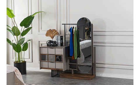 Gusto 7 PC Full Bedroom Set - 180x200 cm with wardrobe