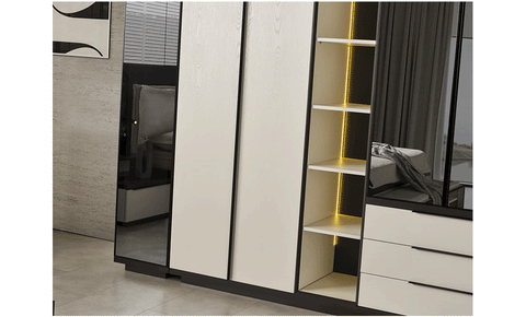 Aroma 8 PC Full Bedroom Set - 180x200  cm with wardrobe - MK Kabbani Furniture