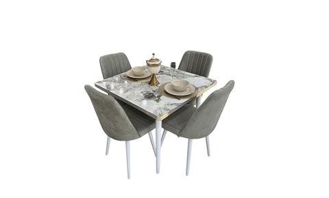 Mini Masa Dining Set 4-seater (White)