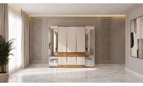 Damila Full Bedroom with Wardrobe – Hydraulic King Bed (8 Pieces)