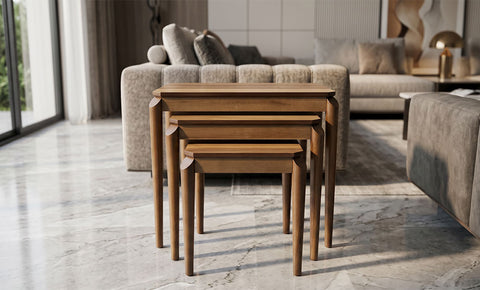 Dekli side tables 3 PCS ( Wood color )