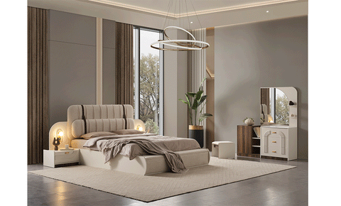 RENTA Monaco 8 PC Full Bedroom Set - 180x200 cm with wardrobe