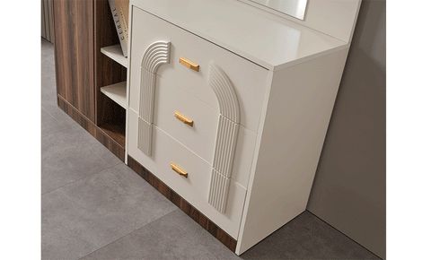 RENTA Monaco 8 PC Full Bedroom Set - 180x200 cm with wardrobe