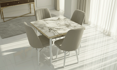 Mini Masa Dining Set 4-seater (White)