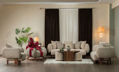 Star sofa set 3+2+1+ Gift rooking chair